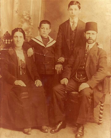 Elisa Albo's grandfather Victor Albo (the taller of the boys) and her great grandparents in Turkey. 